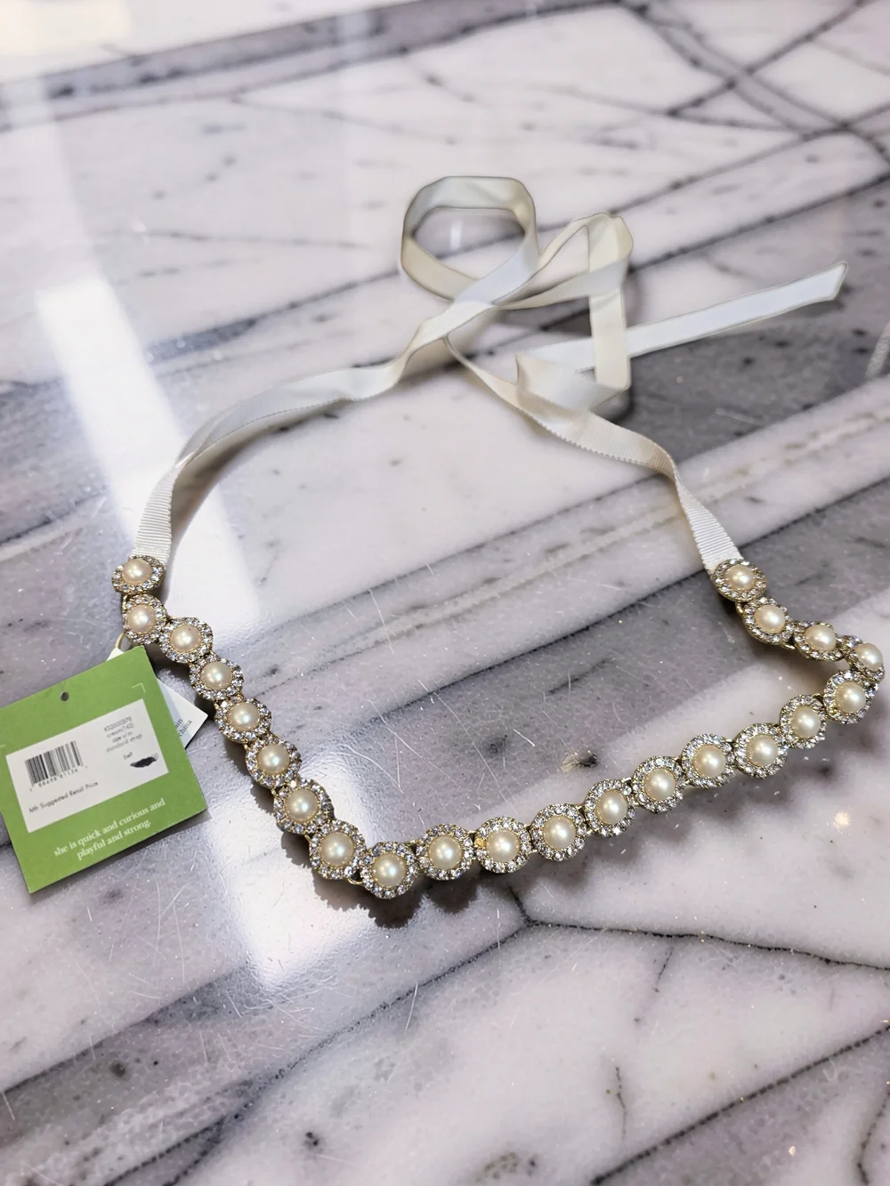 Kate Spade New York Pearl Bridal Belt Cream S/M NWT